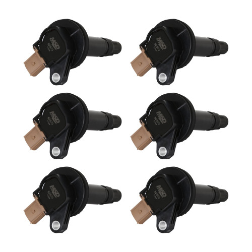 PartzBiz CM: 825763-MSD Ignition Coil - Ford EcoBoost - 3.5L V6 - 3-Pin Connector - Black - 6-Pack