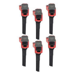 PartzBiz CM 826016 - MSD Ignition Coil - Ford EcoBoost - 2.7L / 3.0L V6 - Red - 6-Pack