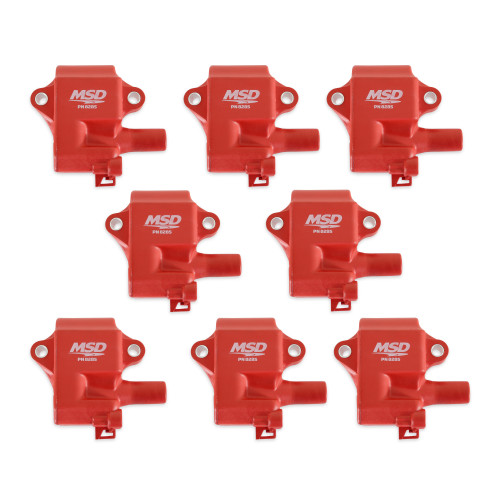 PartzBiz CM: 82858-คอยล์จุดระเบิด MSD - Pro Power Series - เครื่องยนต์ GM LS1/LS6 - สีแดง - 8 แพ็ค PartzBiz CM: 82858-คอยล์จุดระเบิด MSD - Pro Power Series - เครื่องยนต์ GM LS1/LS6 - สีแดง - 8 แพ็ค
