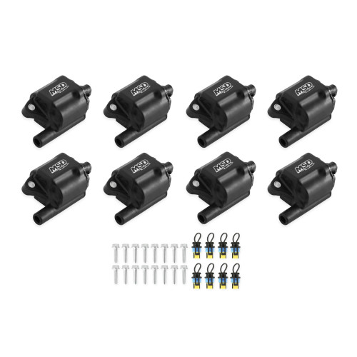 PartzBiz CM: 828783-MSD Ignition Coil - Pro Power Series - GM LS2/LS7 Engines - Black - 8-Pack