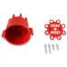 PartzBiz CM: 8433-MSD Distributor Cap - V8 - เทอร์มินัล HEI - สีแดง - รีเทนเนอร์สายหัวเทียน
