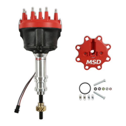 PartzBiz CM: 85827-MSD Billet Distributor - Ford - Small Block V8 - Bronze Gear