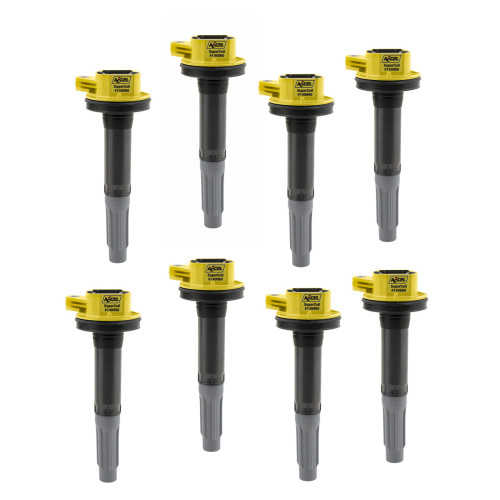 PartzBiz CM: 140060-8-ACCEL Ignition Coils Super Coil Series 2011-2016 Ford 5.0L Coyote Engines, Yellow, 8-Pack