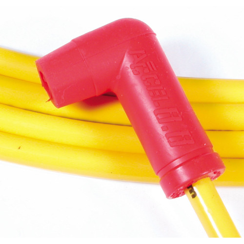 PartzBiz CM: 8031-Spark Plug Wire Set - 8.8mm Spiral Suppression Wire - Universal Set with 90° Boots - Yellow