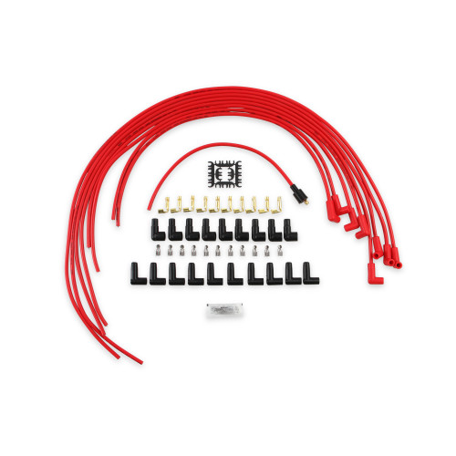 PartzBiz CM: 4041R-Spark Plug Wire Set- 8mm - Super Stock Universal with Graphite Core - Red Wire with Red 90 Deg Boots PartzBiz CM: 4041R-Spark Plug Wire Set- 8mm - Super Stock Universal with Graphite Core - Red Wire with Red 90 Deg Boots