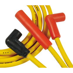 PartzBiz CM 4093 - Spark Plug Wire Set - Super Stock Graphite Core 8mm - Chevy / GMC / Oldsmobile 4.3L V6 - Yellow