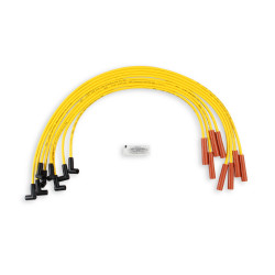 PartzBiz CM 4053 - Spark Plug Wire Set - Super Stock Graphite Core 8mm - GM V8 1975-90 - Yellow