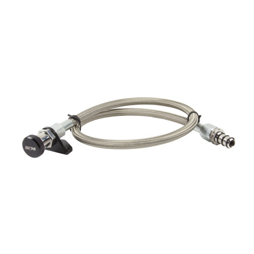 PartzBiz CM: 22168-B&M Locking Automatic Transmission Dipstick & Tube - Billet Aluminum/Stainless Steel Braided