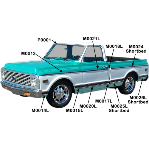 PartzBiz CM: M0018L-69-BROTHERS Trucks CAB UPPER MOLDING - LH