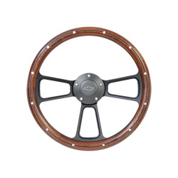PartzBiz CM STRF8BW174-91 - Brothers Trucks Custom Steering Wheels - Black / Wood - Bowtie PartzBiz CM STRF8BW174-91 - Brothers Trucks Custom Steering Wheels - Black / Wood - Bowtie