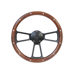 PartzBiz CM STRF8BW74-91 - Brothers Trucks Custom Steering Wheels - Black / Wood - Plain PartzBiz CM STRF8BW74-91 - Brothers Trucks Custom Steering Wheels - Black / Wood - Plain