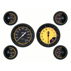PartzBiz CM AX01YBLF - Classic Instruments Auto Cross Yellow 6 Gauge Set PartzBiz CM AX01YBLF - Classic Instruments Auto Cross Yellow 6 Gauge Set