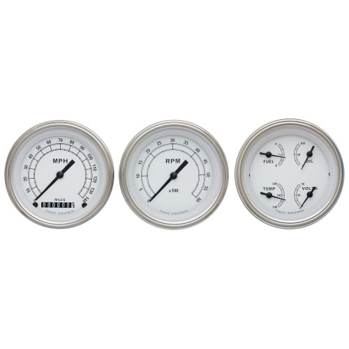PartzBiz CM: CW03SLF-Classic Instruments Classic White 3 Gauge Set PartzBiz CM: CW03SLF-Classic Instruments Classic White 3 Gauge Set