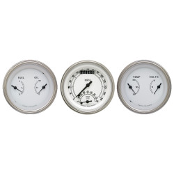 PartzBiz CM CW34SLF - Classic Instruments Classic White 3 Gauge Set