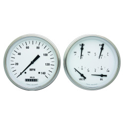 PartzBiz CM WH52SLF - Classic Instruments White Hot Two Gauge Set PartzBiz CM WH52SLF - Classic Instruments White Hot Two Gauge Set