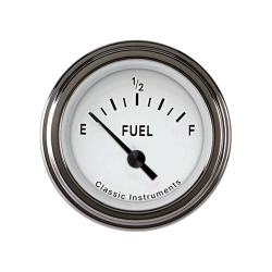 PartzBiz CM TE11WSLF - Tetra Series, White Fuel Gauge 75-10