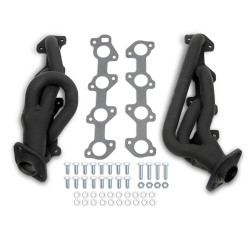 PartzBiz CM 91944FLT - Flowtech Shorty Headers - Black Painted