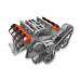 PartzBiz CM: 241-164-Tall LS Valve Covers - Factory Orange PartzBiz CM: 241-164-Tall LS Valve Covers - Factory Orange