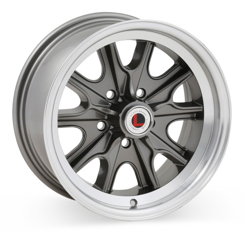 PartzBiz CM: LW90-50754B-Legendary Wheels HB45 - 15 x 7 in. -  5 x 4.5 - 4.25 BS - Charcoal/Machined