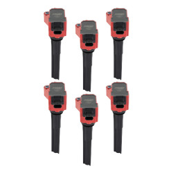 PartzBiz CM 826016 - MSD Ignition Coil - Ford EcoBoost - 2.7L / 3.0L V6 - Red - 6-Pack