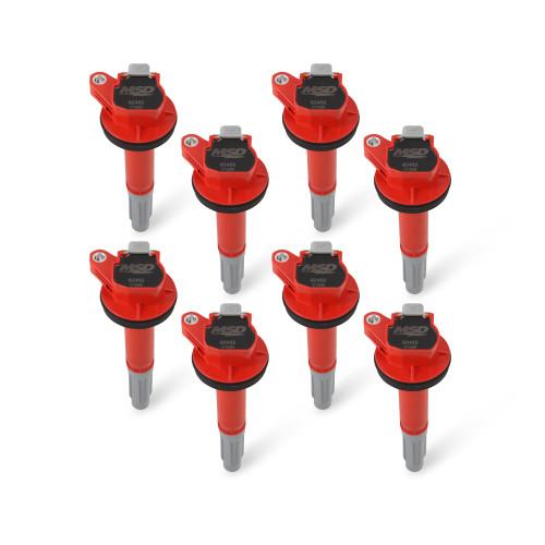 PartzBiz CM: 824528-MSD Ignition Coil - Blaster - Ford Shelby GT350/500 5.2L V8 - Red - 8-Pack