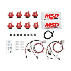 PartzBiz CM 8289-KIT - MSD Ignition Coil - Smart - Big Wire Kit - Red