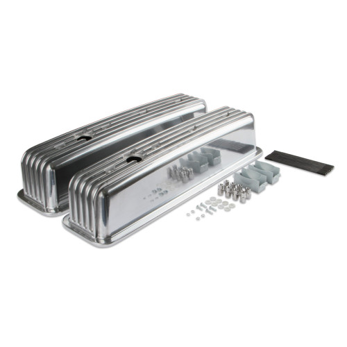 PartzBiz CM: 6856G-Mr. Gasket Cast Aluminum Ball Milled Center Bolt Valve Covers - Polished