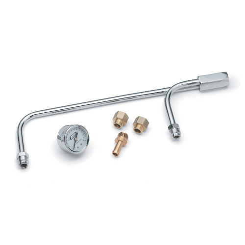PartzBiz CM: 1576-Mr. Gasket Chrome Fuel Line with Gauge PartzBiz CM: 1576-Mr. Gasket Chrome Fuel Line with Gauge