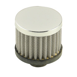 PartzBiz CM 2049 - Mr. Gasket Chrome Valve Cover Breather - Push On Style Open Element