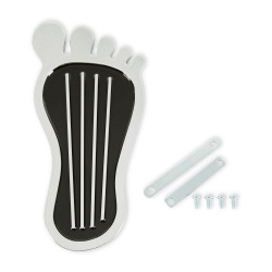 PartzBiz CM 9645 - Mr. Gasket Foot Print Gas Pedal Pad - Aluminum - Chrome & Painted Black Trim PartzBiz CM 9645 - Mr. Gasket Foot Print Gas Pedal Pad - Aluminum - Chrome & Painted Black Trim