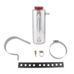 PartzBiz CM 9135 - Mr. Gasket Radiator Fluid Reservoir / Recovery Tank - Polished Aluminum