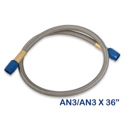 PartzBiz CM 15070NOS - 
NOS Stainless Steel Braided Hose -3AN 3-foot Blue

