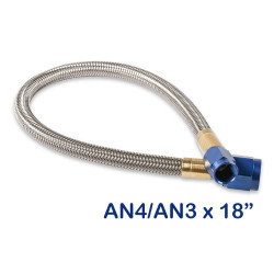 PartzBiz CM 15345NOS - 
NOS Stainless Steel Braided Hose -4AN to -3AN 18