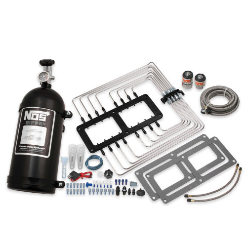 PartzBiz CM: 02520BNOS-
NOS Supercharger Wet Nitrous System, Black Plate & Plumbing, Black 10 lb Bottle


