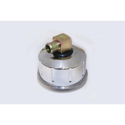 PartzBiz CM C8AZ-6766-BC - Scott Drake Closed Emissions Chrome Oil Cap With Gold Metal PCV Elbow.