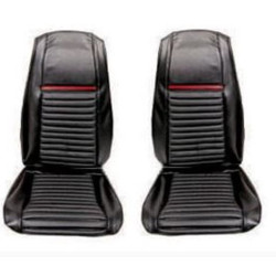 PartzBiz CM 69-M-BUCK-BK-RD - Scott Drake Mach 1 Front Bucket Seat Upholstery (Black/Red) PartzBiz CM 69-M-BUCK-BK-RD - Scott Drake Mach 1 Front Bucket Seat Upholstery (Black/Red)