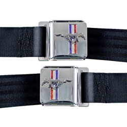 PartzBiz CM SB-DB-H - Scott Drake Seat Belt Set with Mustang Emblem