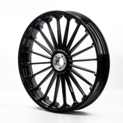 PartzBiz HD 19021476 - Gloss Black Turbo Tubeless Wheels For Harley Softail Fat Boy 2018-2026 - 21x3.5 PartzBiz HD 19021476 - Gloss Black Turbo Tubeless Wheels For Harley Softail Fat Boy 2018-2026 - 21x3.5