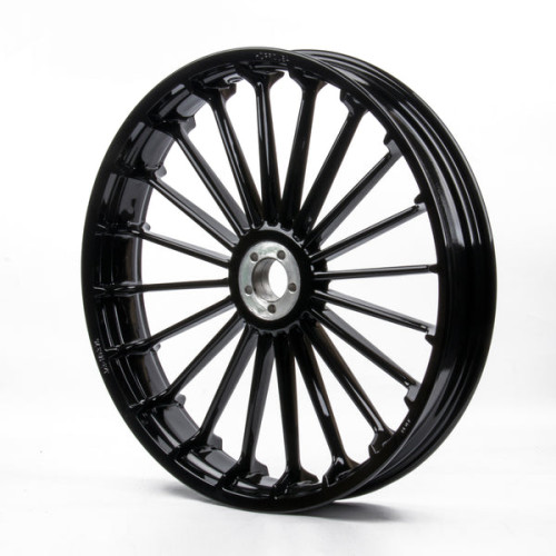 PartzBiz HD: 19021476-Gloss Black Turbo Tubeless Wheels For Harley Softail Fat Boy 2018-2026 - 21x3.5 PartzBiz HD: 19021476-Gloss Black Turbo Tubeless Wheels For Harley Softail Fat Boy 2018-2026 - 21x3.5