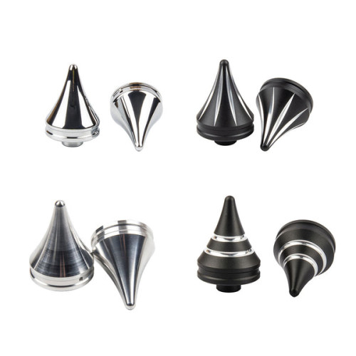 PartzBiz HD: 190392553-Axle Nut Covers for Harley 2018+ Softail Fatboy Breakout Street Bob - Black Scratch / [Front]Breakout