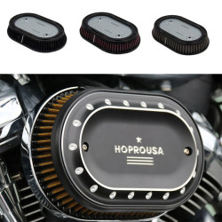 PartzBiz HD AIR-114-BLK - Hoprousa High-flow Washable Air Filter for Harley Davidson Softail 2018+ Fat Boy Breakout Streetbob 2017+ Touring Road King Street Glide All 114 Engine Motorcycle Air Filter - Black