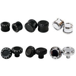 PartzBiz HD CHR-F-BR - Axle Nut Covers for Harley 2018+ Fat Boy Breakout Street Bob - Chrome / [Front] Breakout