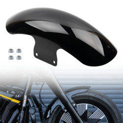 PartzBiz HD FDR-FL160-BLK - Short Front Fender for 2018+ Harley Fat Boy Stainless Steel Gloss Black - 2018+ Fat Boy PartzBiz HD FDR-FL160-BLK - Short Front Fender for 2018+ Harley Fat Boy Stainless Steel Gloss Black - 2018+ Fat Boy
