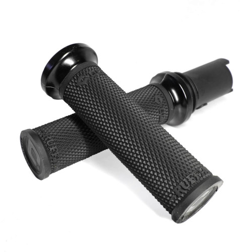 PartzBiz HD: V30HTCB-S-H-D 2023+ CVO: V-TWIN LOCK-ON™ RUFFIAN GRIP SET (Black / Silver)