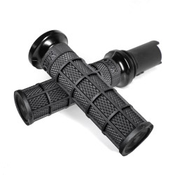 PartzBiz HD V31HTC-BB-S - H-D 2023+ CVO: V-TWIN LOCK-ON™ HART-LUCK SIGNATURE FULL-WAFFLE GRIP SET (Black / Silver) PartzBiz HD V31HTC-BB-S - H-D 2023+ CVO: V-TWIN LOCK-ON™ HART-LUCK SIGNATURE FULL-WAFFLE GRIP SET (Black / Silver)