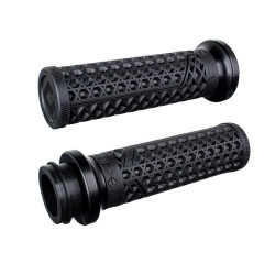 PartzBiz HD V31VHTWGR-BC - Vans V-Twin LOCK-ON Grip Set - HD TBW (Gum Rubber / Black)