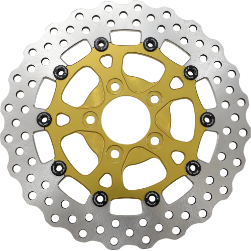 PartzBiz HD: 3485455-Performance Machine Dominator Rear 2-Piece Brake Rotor 11.5” Gold Harley 00-14