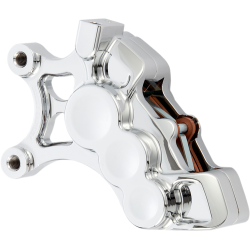 PartzBiz HD 02-214 - Arlen Ness 6 Piston Bore Caliper Chrome Front Left 11.8 Harley Big Twin XL 06-21