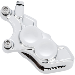 PartzBiz HD 02-222 - Arlen Ness 4Piston Caliper Chrome Billet FrontRight 11.8 Harley BigTwin XL 06-21