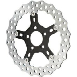 PartzBiz HD 02-787 - Arlen Ness Black Jagged Floating Front Brake Rotor 11.8” Harley Softail Touring